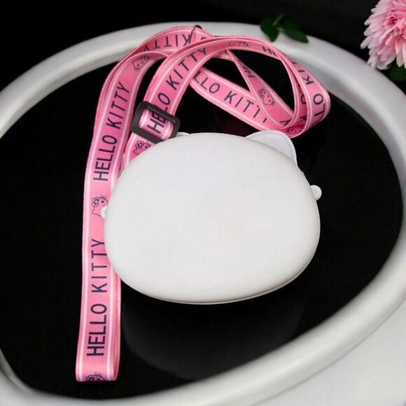 Hello Kitty White Silicone Mini Crossbody Purse Adjustable Straps Mini Bag NWT - Picture 2 of 5